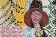 Original Jan O'Sullivan (JANo) Drawing - "Modigliani Pink" Contemporary Art