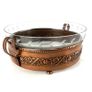 Vintage Art Nouveau Style Copper Candy Bowl With Glass Insert Image 4