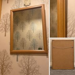 Hanging Wooden Framed Mirror