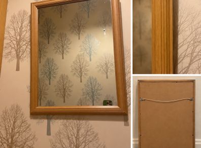 Hanging Wooden Framed Mirror