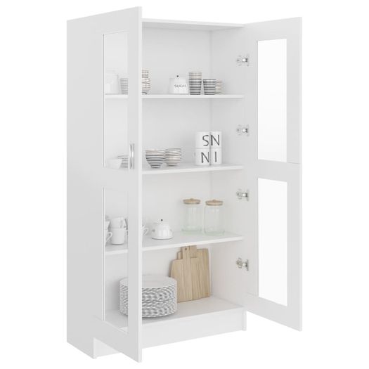 Vitrine Cabinet White 82.5x30.5x150 cm Chipboard