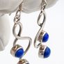 925 Vintage Sterling Silver And Lapis Lazuli Earrings Image 6