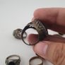Antique Style Ring Collection 15 Mixed Brass, Glass & Stone Rings Image 3
