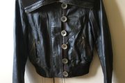 River Island cropped Leather jacket size 12