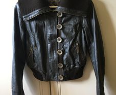 River Island cropped Leather jacket size 12
