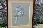 Vintage framed portrait study of a boy