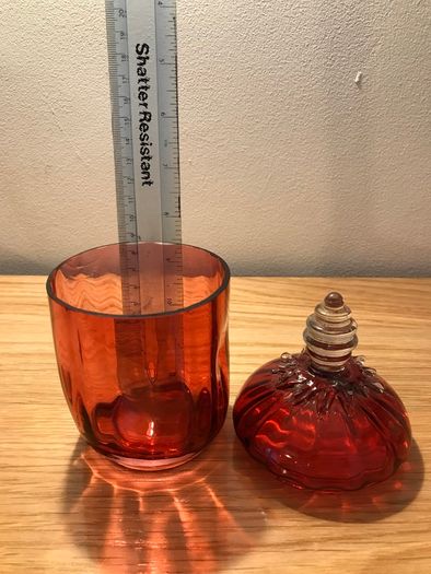 Antique Victorian Hand Blown Cranberry Glass Jar