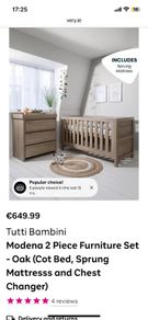 Tutti Bambini cot and chest drawers