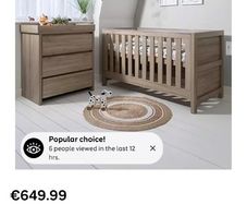 Tutti Bambini cot and chest drawers