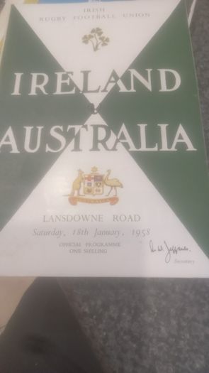 Rare Irish Rugby Programmes