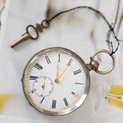 Early 1800s Antique Silver Swiss Made Pocket Watch Key watch