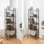 NEW SALE | Bookcase Bookshelf Ladder Shelf 5-Tier Steel Frame Industrial Style Storage Rack Organiser Standing Shelf for Office Study Living Room Bedroom 56x32x172cm Image 4