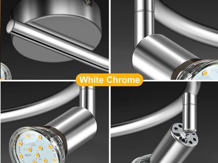 LED Ceiling Light Round Rotatable,3 Way Modern Ceiling Spotlight for Kitchen, Living Room and Bedroom, Complete with 3X 3.5W GU10 LED Light Bulbs (MULTIPLE COLOURS)