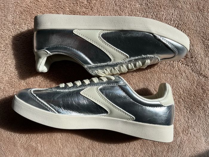 M&S silver leather sneakers size 4