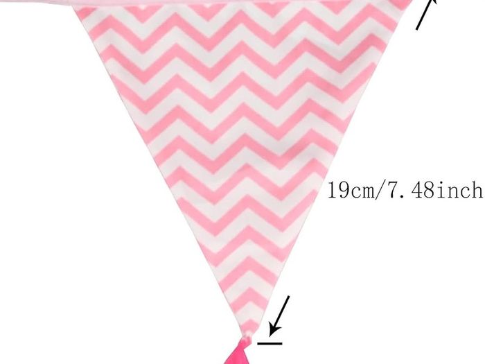 NEW SALE Fabric Bunting Banner with Tassel, 3.3M Double Sided Cotton Tassel Banner with 12 Pink Triangle Pennants, Vintage Cloth Garlands for Nursery Bedroom Playhouse Decoration