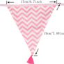NEW SALE Fabric Bunting Banner with Tassel, 3.3M Double Sided Cotton Tassel Banner with 12 Pink Triangle Pennants, Vintage Cloth Garlands for Nursery Bedroom Playhouse Decoration Image 5
