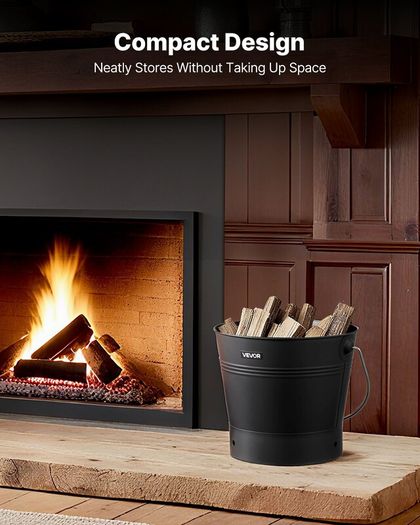 Fireplace Ash Bucket Set 9.8L with Lid