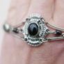 Vintage 925 Sterling Silver - Vintage Black Onyx Chain Bracelet 13,8g Image 3