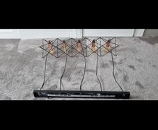 5-Light Pendant - Black Geometric / Industrial Style - Excellent Condition