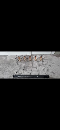 5-Light Pendant - Black Geometric / Industrial Style - Excellent Condition