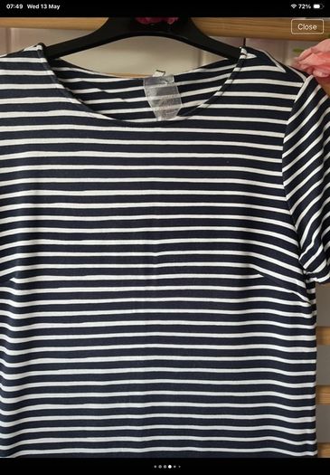 dress street one navy & white striped dress size 38(12)