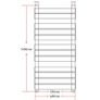 Bathroom Central Heating Towel Rail Radiator Straight 600 x 1400 mm Image 3
