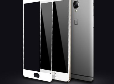 White Full Cover Genuine Tempered Glass 9H Screen Protector For OnePlus Three 3