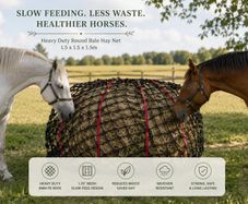 Heavy Duty Round Bale Hay Net 1.5m Slow Feed Hay Net for Horses & Livestock
