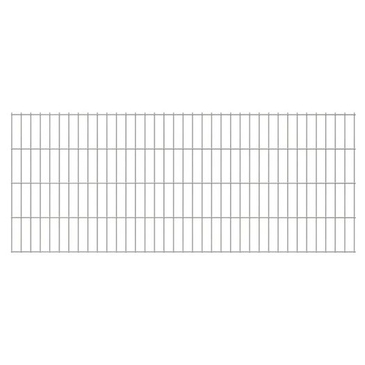 2D Garden Fence Panels & Posts 2008x830 mm 8 m Silver