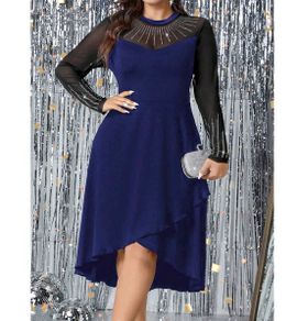 Beautiful Dress with Mesh Sleeves & Sparkly Gems size 20