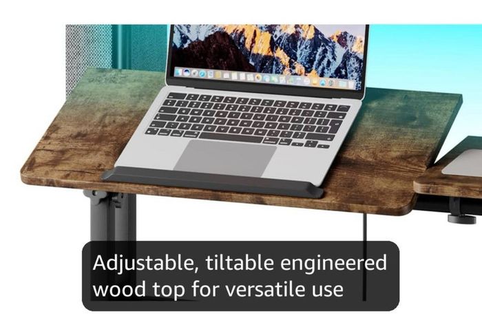 Standing Desk with Power Outlets & Strip Lights, Height Adjustable