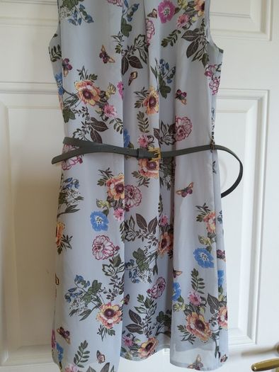 Atmosphere Grey and Floral sleeveless summer dress size 10