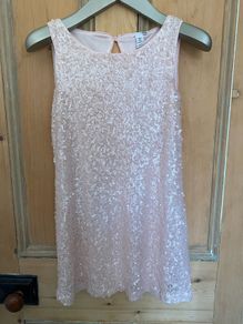 H&M baby pink sequinned mini dress
