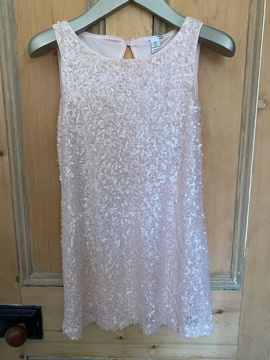 H&M baby pink sequinned mini dress