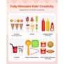 Ice Cream Cart for Kids, 20+ PCS Accessories, Pretend Play Ice Cream Shop Kitchen Food Toys with Ice Cream Cone & Popsicle, Awning & Freezer, Storage Drawers & Flipping Menus, For Kids Aged 3-7 Image 3