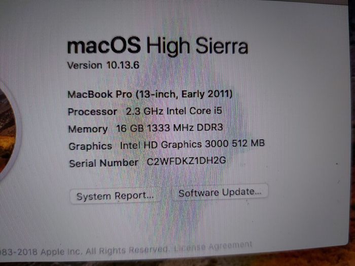 Apple MacBook Pro Model A1278, macOS High Sierra, Intel Core i5, 2.3GHz, 16GB Ram, 128GB SSD, Keyboard issues