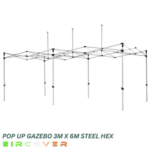Heavy Duty Pop Up Gazebo Steel 40mm Hex 3m x 6m