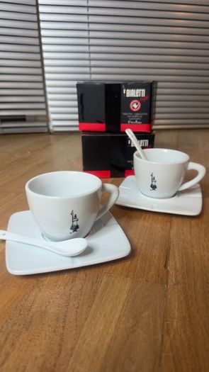 Bialetti 6oz Coffee Cups and Saucers, Set of 2
