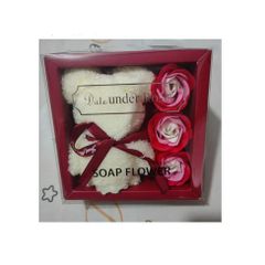 Home Spa Set - Rose Shaped Soap & Towel Teddy Bear - lovely gift