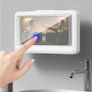 Bathroom Waterproof Phone Holder Home Wall Phone Case Stand Box Self-adhesive Touch Screen Phone Bracket Shower Sealing Storage Image 2
