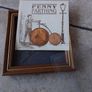 Vintage Novelty Framed Coin Display  " Penny Farthing Bicycle " Image 2