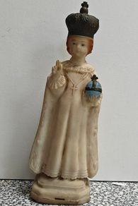 Vintage Rubber Child Of Prague figure, devotional item, verynkitsch