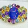 Silver Harry Ivens Vibrant Opal & Multi-Gemstone Statement Ring Image 8