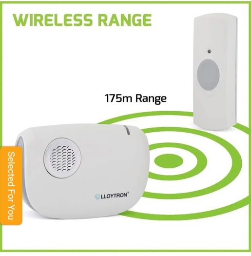 LLOYTRON Wireless Portable Door Bell PLUS 2 Chimes
