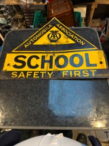 A A School Enamel Sign