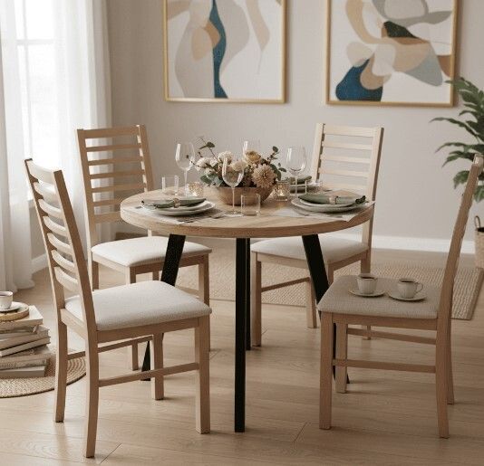 Arvian Extendable Round Dining Table 80-130cm