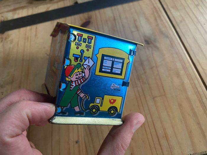 Vintage Beauty Saving Bank Post Office Tin Piggy