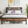 5ft Metal Platform Kingsize Bed Frame with Charging Station Image 9