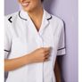 Simon Jersey Essentials Women's White Healthcare Tunic, navy trim, size 18, BNWT Image 2