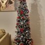Slim 2m flocked Christmas tree with decorations all included Image 2